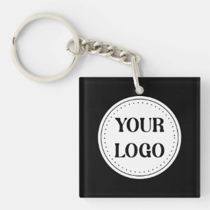 Porte-clefs Logo Marque Noire Entreprise Commerciale Société