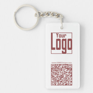 Porte-clefs Logo moderne Blanc & Topaz Code QR