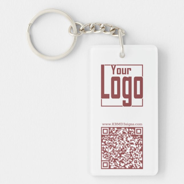 Porte-clefs Logo moderne Blanc & Topaz Code QR (Devant)