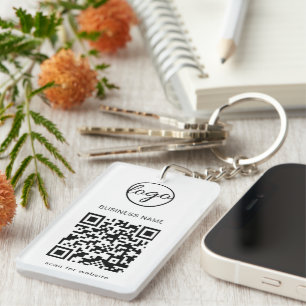 Porte-clefs Logo moderne simple QR Code Entreprise