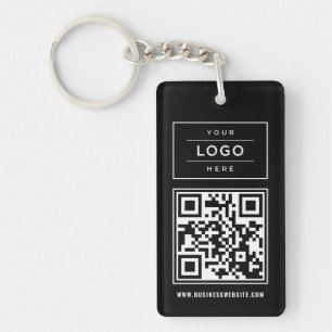 Porte-clefs Logo Noir Personnalisé QR Site Web Promo