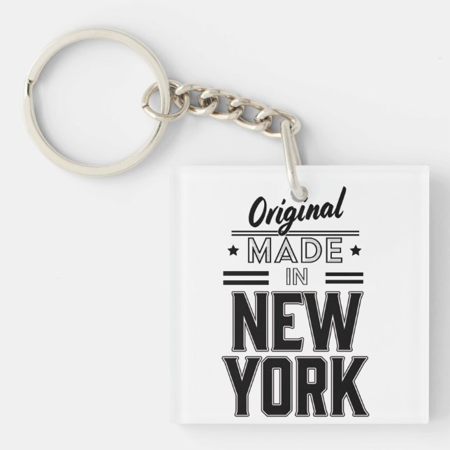 Porte-clefs logo original fabriqué à New York (Devant)