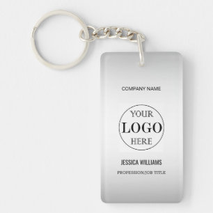 Porte-clefs Logo personnalisé Arrière - plan gris flou