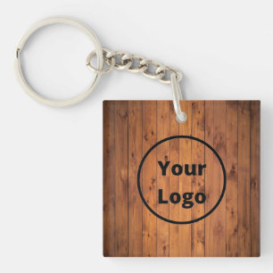 Porte-clefs Logo personnalisé bois brun