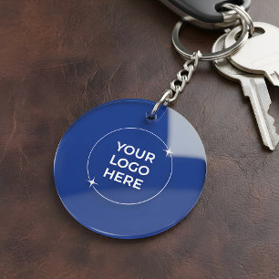 Porte-clefs Logo personnalisé - Marque promotionnelle bleu roy