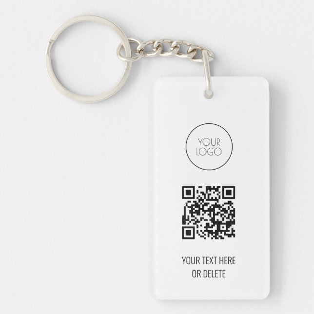 Porte-clefs Logo professionnel de code QR noir et blanc (Devant)