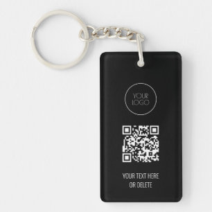 Porte-clefs Logo professionnel de code QR noir et blanc
