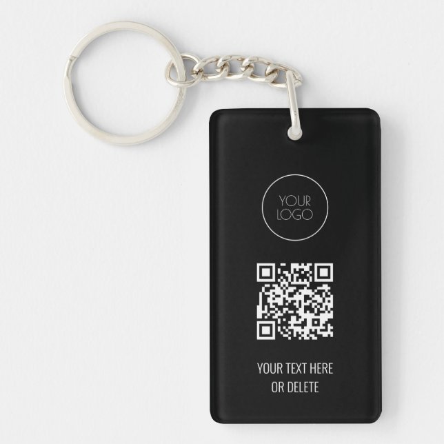 Porte-clefs Logo professionnel de code QR noir et blanc (Devant)