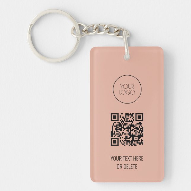 Porte-clefs Logo professionnel de code QR rose et noir (Devant)