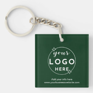 Porte-clefs Logo Professionnel d'Entreprise Minimaliste Vert
