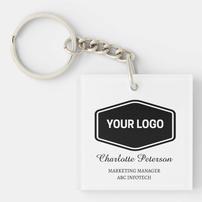 Porte-clefs Logo professionnel personnalisé et code QR promoti (Devant)