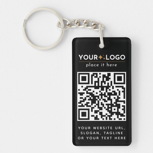 Porte-clefs Logo professionnel personnalisé simple Code QR (Devant)