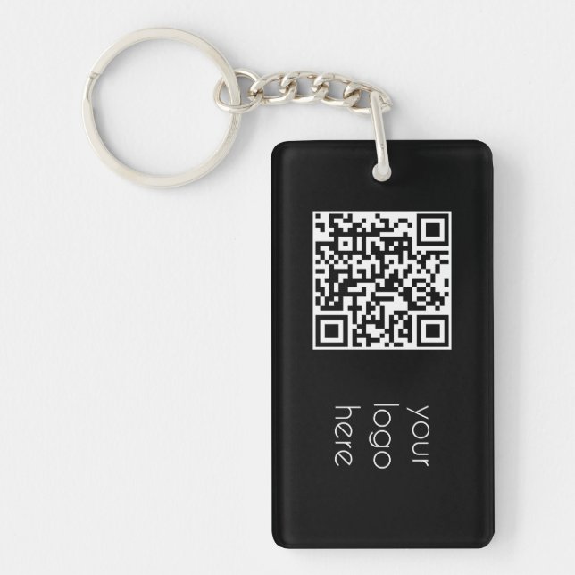 Porte-clefs Logo professionnel QR Code noir (Devant)