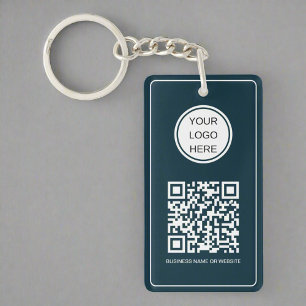 Porte-clefs Logo professionnel Swag QR Code Marine Bleu