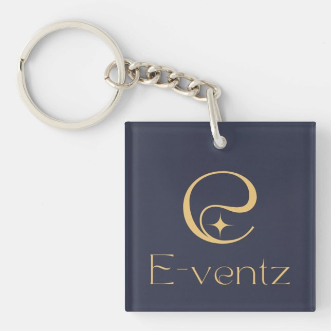 Porte-clefs Logo promotionnel l Marine Bleu & Or (Devant)