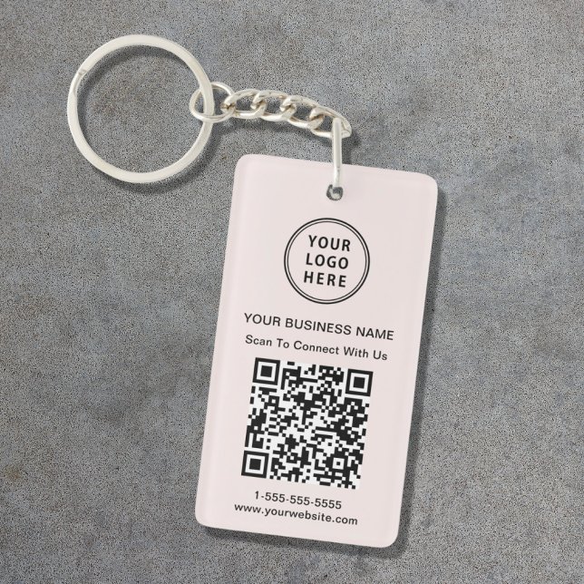 Porte-clefs Logo promotionnel QR Code rose (Créateur téléchargé)