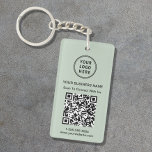 Porte-clefs Logo promotionnel QR Code Sage<br><div class="desc">Un porte - clé de promotion moderne et professionnel de sauge vert pour votre entreprise qui utilise votre code QR pour que les clients puissent rechercher une liste de vos produits, services, prix ou autres informations. Téléchargez votre logo et votre code QR et ajoutez votre nom d'entreprise, votre site Web,...</div>