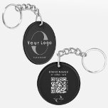 Porte-clefs Logo recto verso et code QR sur Black Company Busi<br><div class="desc">Porte - clé Logo acrylique personnalisé avec un design simple et minimal,  en acrylique ultra-durable,  résistant aux UV et imperméable. Ajoutez votre URL pour créer le logo et le texte QR Code..</div>