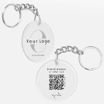 Porte-clefs Logo recto verso et code QR sur Clean Company Busi<br><div class="desc">Porte - clé Logo acrylique personnalisé avec un design simple et minimal,  en acrylique ultra-durable,  résistant aux UV et imperméable. Ajoutez votre URL pour créer le logo et le texte QR Code..</div>