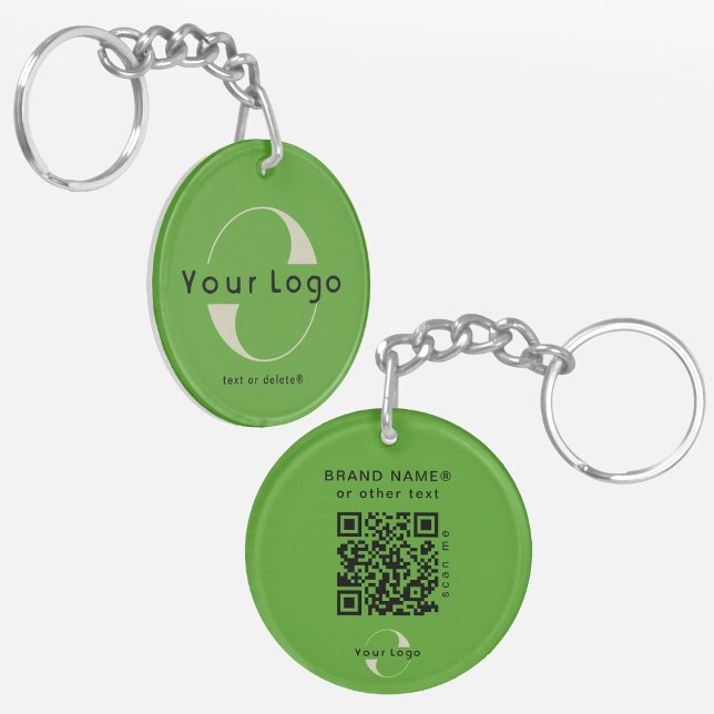 Porte-clefs Logo recto verso et code QR sur Green Company Busi (Créateur téléchargé)