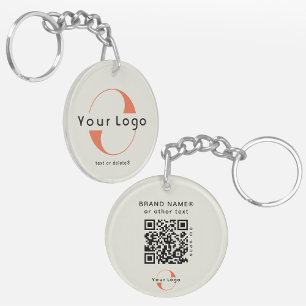 Porte-clefs Logo recto verso et code QR sur Green Company Busi
