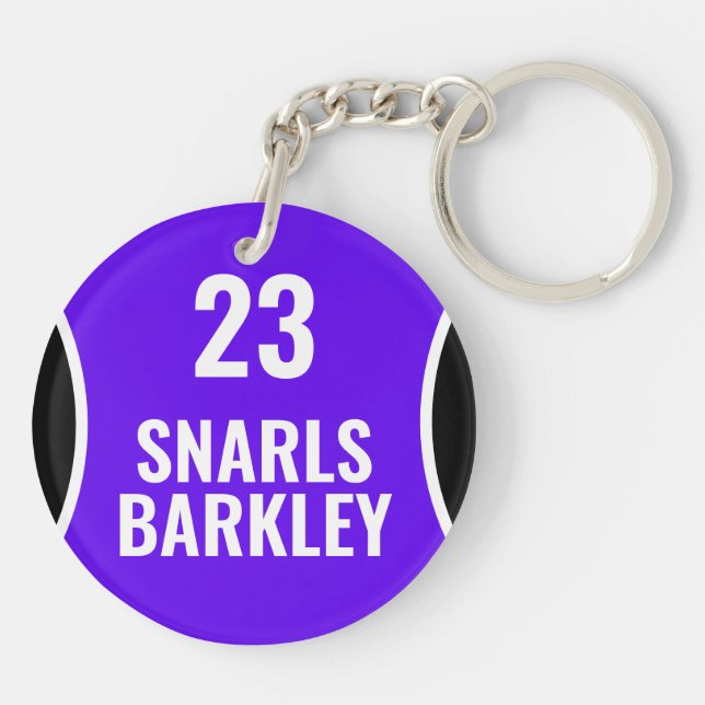 Porte-clefs Logo Roller Derby Violet Noir Nom de l'équipe Unif (Dos)