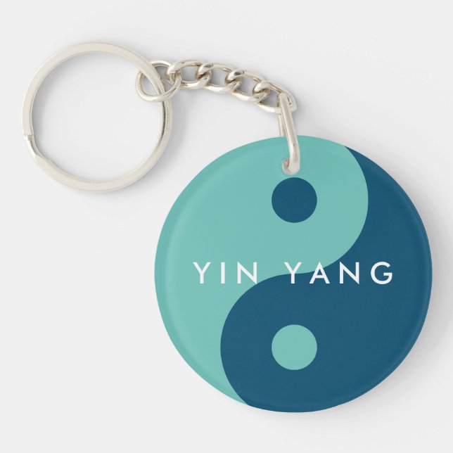 Porte-clefs Logo Round Yin Yang porte - clés photo personnalis (Devant)