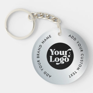 Porte-clefs Logo simple d'entreprise Silver Porte - clé employ