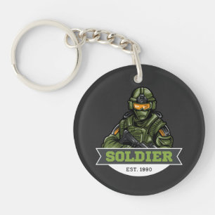 Porte-clefs Logo Tactique de Soldat – Conception d'Emblème Mil