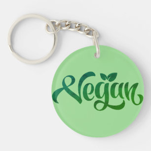 Porte-clefs Logo Vegan Green Typography Art