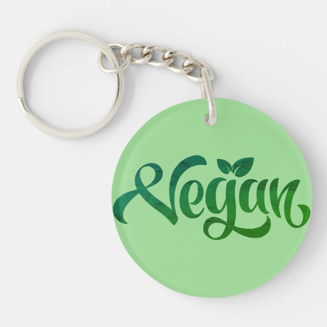Porte-clefs Logo Vegan Green Typography Art (Devant)