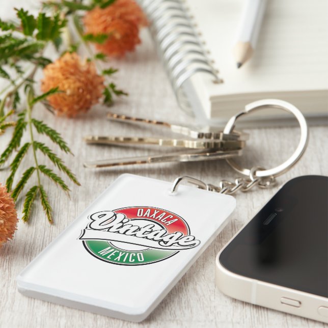 Porte-clefs Logo vintage Oaxaca mexique. (Devant droit)