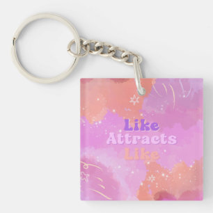 Porte-clefs Loi d'Attraction Motivationnel Inspirant Rose