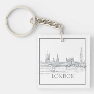 Porte-clefs London Bridge Big Ben Pen et dessin d'encre
