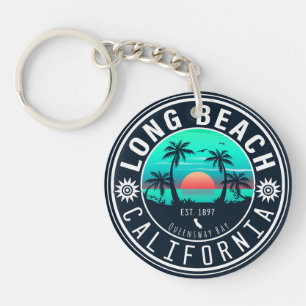 Porte-clefs Long Beach California Tropical Sunset Souvenir les