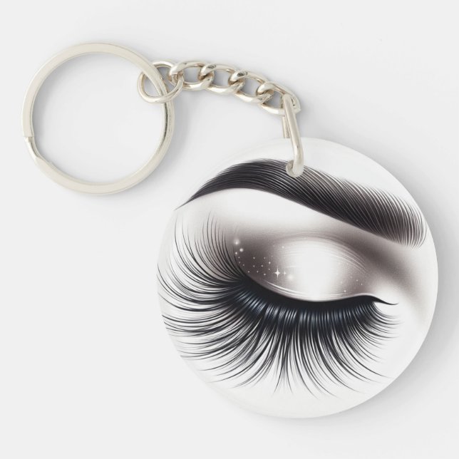 Porte-clefs Longs faux cils fins Extensions de cils Beauté  (Devant)