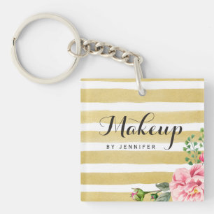 Porte-clefs L'or de salon de beauté de maquillage barre le