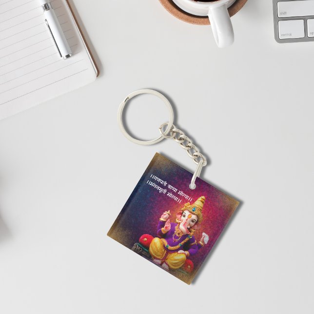 Porte-clefs Lord Ganesha Idol Ganpatio Mantra (Créateur téléchargé)