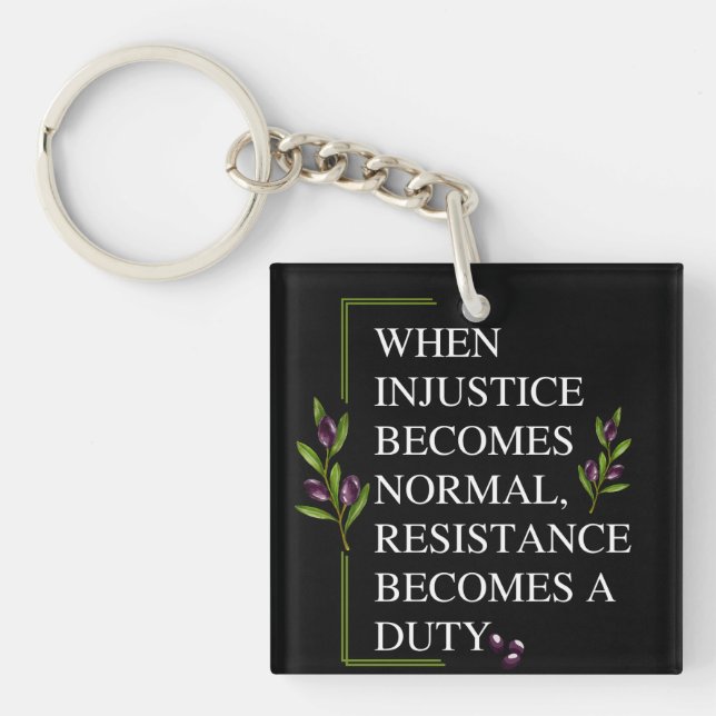 PORTE-CLEFS LORSQUE L'INJUSTICE DEVIENT NORMALE, LA RÉSISTANCE (Devant)