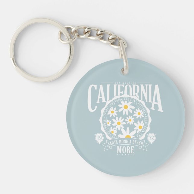 Porte-clefs Los Angeles California Floral Graphic (Devant)