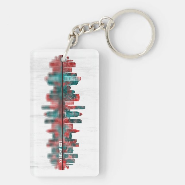 Porte-clefs Los Angeles California Skyline (Dos)