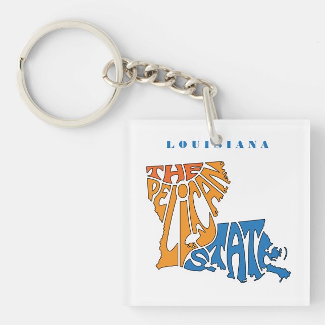 Porte-clefs Louisiane surnom Word Art (Devant)