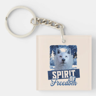 Porte-clefs Loup Arctique Esprit de liberté Création faunique