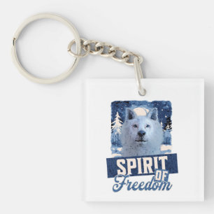 Porte-clefs Loup Arctique Esprit de liberté Création faunique