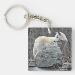 Porte-clefs Loup blanc