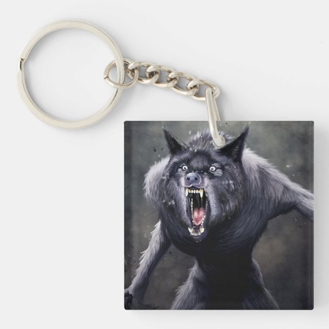 Porte-clefs loup-garou effrayant (Devant)