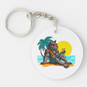 Porte-clefs loup-garou en vacances