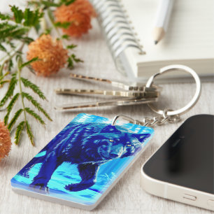 Porte-clefs Loup givre