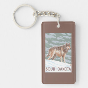 Porte-clefs Loup gris StandingSouth Dakota