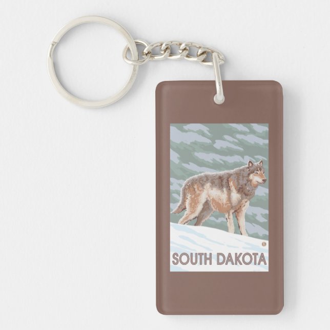Porte-clefs Loup gris StandingSouth Dakota (Devant)